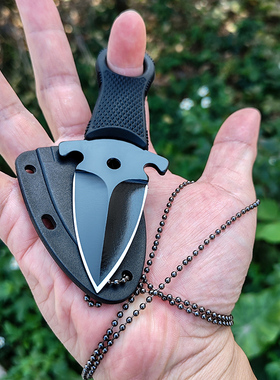 户外必备防身指环刀迷你小直刀锋利耐用随身野营便携小刀口袋刀