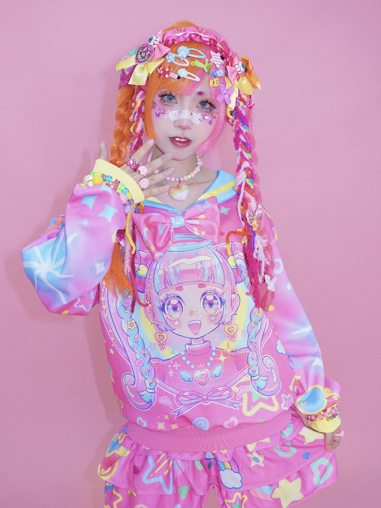 Harajuku Sailor Collar Sweatshirt Thick Winter Decora - Taobao product photo 3