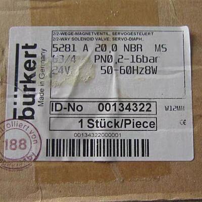 全新 原装 正品 /Burkert电磁阀5281系列 00134322 当日发