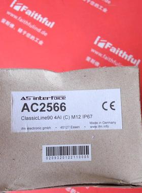 Ifm AC2566 易福门全新AS-i ClassicLine从站模块 4AI  M12