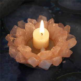 天然粉晶原石水晶烛台欧式婚庆烛台摆件家居客厅现代软装饰工艺品