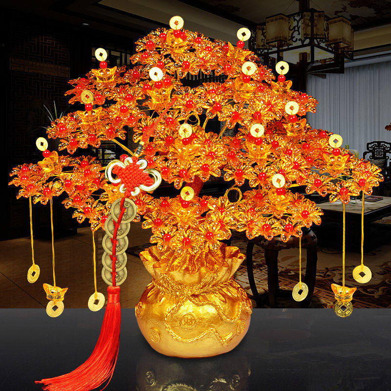 手工串珠发财树材料包编织家居摆件珠子工艺品制作摇钱树