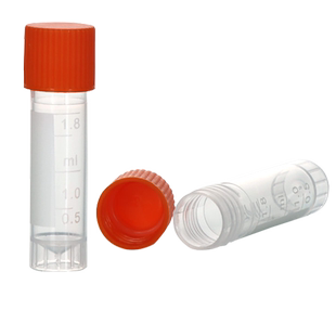细胞冻存管 2ml外螺旋1.8/2ml冻存管 塑料冷冻管 带垫圈 螺口防漏存储管 带刻度塑料瓶pp材质 500个/包