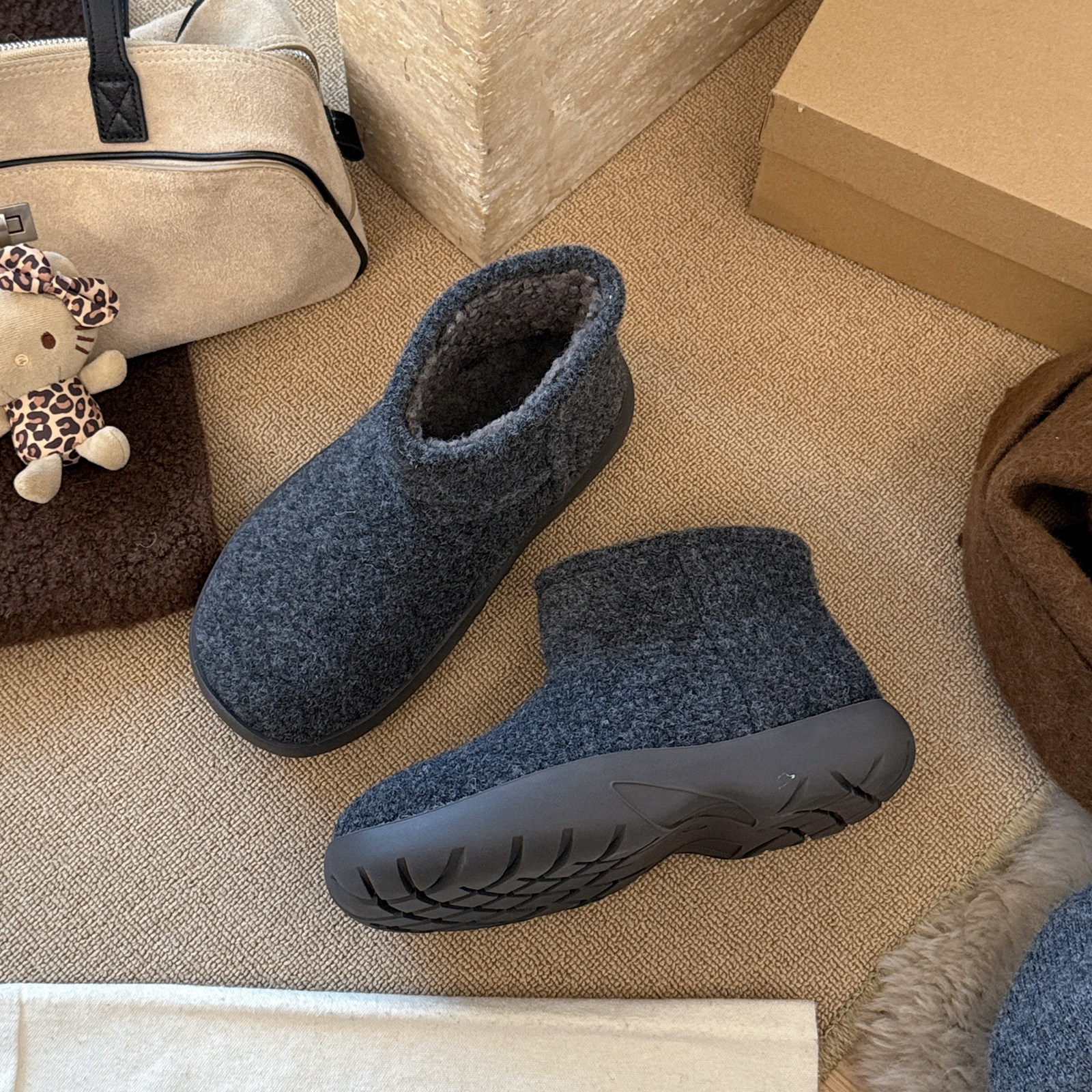 ss新款！2025冬季新款加绒加厚雪地靴女保暖短靴时尚百搭外穿棉鞋