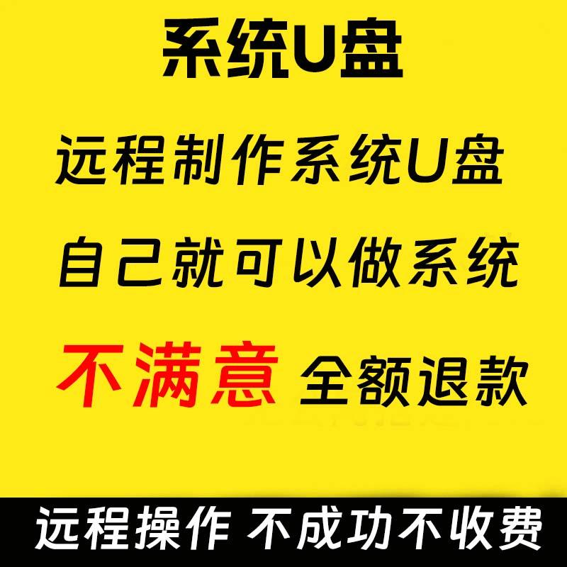 系统U盘远程制作win10/7/11/pe启动优盘一键安装纯净台式机笔记本