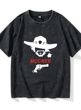 mccree守望先锋DVA兔子游戏网游源氏周边T恤短袖衣服女男圆领大码
