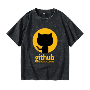 Github章鱼猫程序员码农 Linux Ruby极客ITT恤短袖韩版衣服女男圆