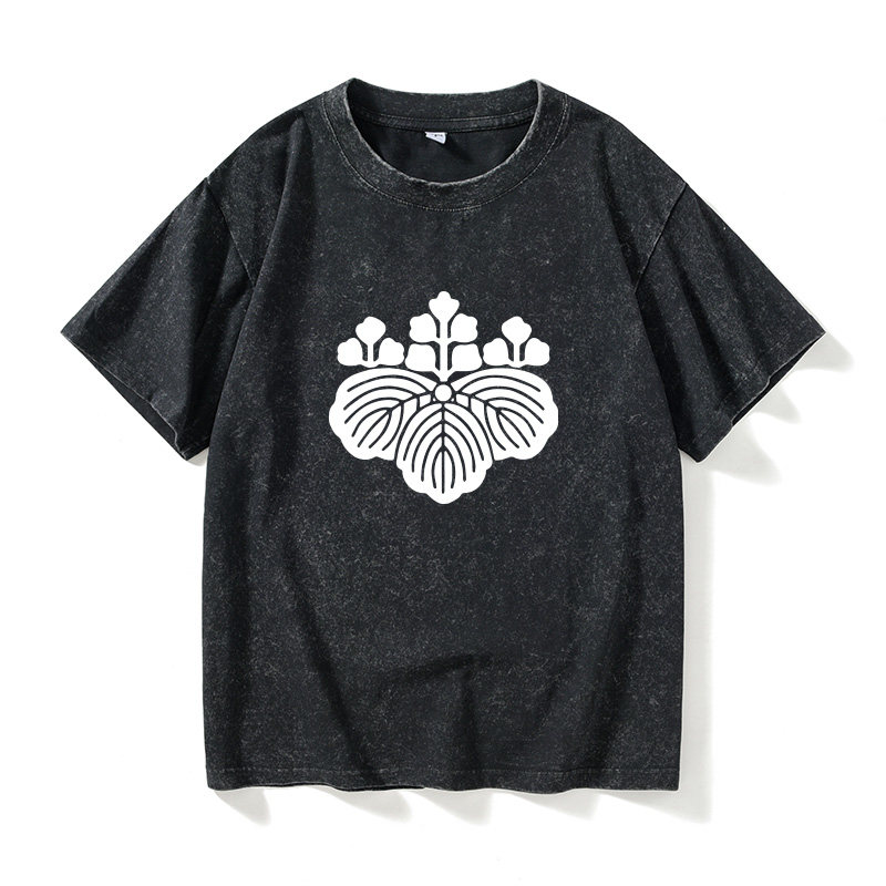 日本战国家徽六文钱织田信长真田幸村t恤短袖白色衣服女男圆领大