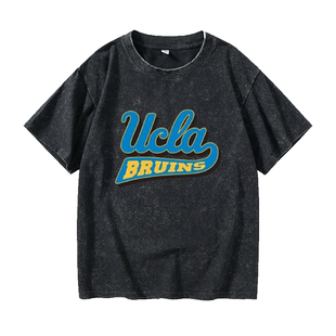 ucla加州大学洛杉矶分校T恤短袖bf风衣服女男圆领大码宽松夏季情