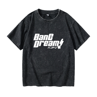 Bang dream周边邦邦人roselia少女乐团派对动漫T恤短袖潮衣服女男