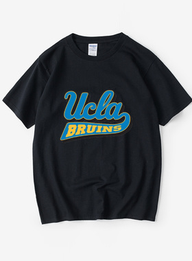 ucla加州大学洛杉矶分校T恤短袖衣服女男圆领大码宽松夏季情侣装