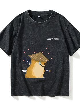 谢谢你狗子cheems废柴犬T恤短袖白色衣服女男圆领大码宽松夏季情