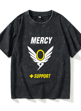 mccree守望先锋DVA兔子游戏网游源氏周边T恤短袖内搭衣服女男圆领