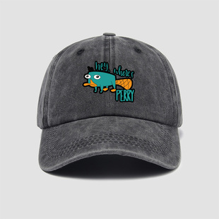 飞哥与小佛密探阿泰动漫周边鸭嘴兽泰瑞帽子棒球帽男女水洗软顶鸭