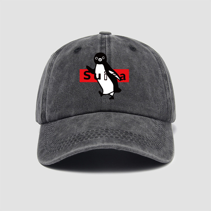 日系沙雕suica 企鹅西瓜卡通可爱恶搞表情包jr日本帽子棒球帽男女