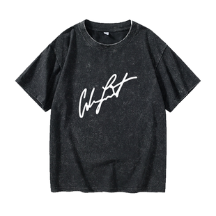 亚当兰伯特adam lambert签名周边T恤短袖打底衫衣服女男圆领大码