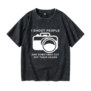 I SHOOT PEOPLE 摄影师摄像师数码单反相机光圈T恤短袖中国风衣服