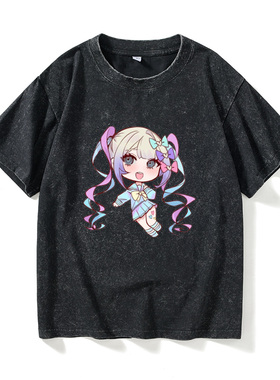 主播女孩重度依赖超天酱周边cosT恤短袖白色衣服女男圆领大码宽松