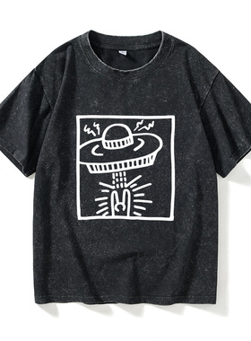 keith haring联名凯斯 哈林T恤短袖白色衣服女男圆领大码宽松夏季