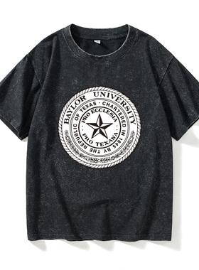 名校贝勒大学Baylor学生校服T恤短袖新品衣服女男圆领大码宽松夏
