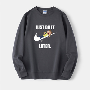 瑞克与和莫蒂联名梵高呐喊卫衣圆领学生衣服套头男女上衣宽松情侣