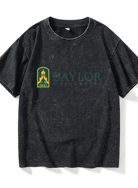 名校贝勒大学Baylor学生校服T恤短袖内搭衣服女男圆领大码宽松夏
