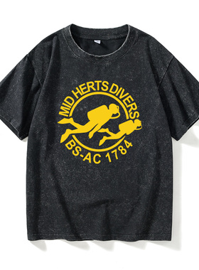 Mid Herts Divers Logo 潜水运动爱好者T恤短袖内搭衣服女男圆领