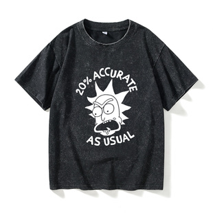 瑞克和莫蒂RickAndMorty动漫T恤短袖 宽松夏 休闲衣服女男圆领大码