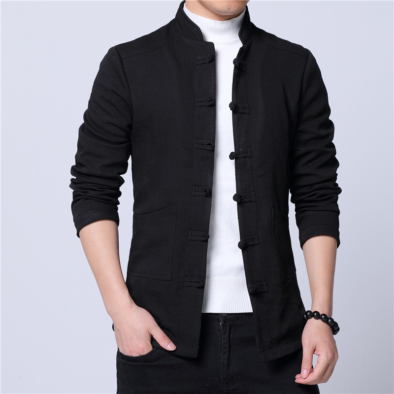 冬季风修身加绒纯色上衣青年唐装大码汉服811P145,男装民族服装,星座804（原QT730）