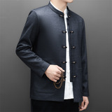 冬季老人纯色唐装风男加绒爸爸中式品质外套M25315P115，男装民族服装，星座804（原QT730）