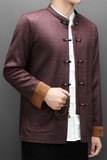 冬季老人印花唐装风男加绒爸爸中式品质外套M25313P115，男装民族服装，星座804（原QT730）