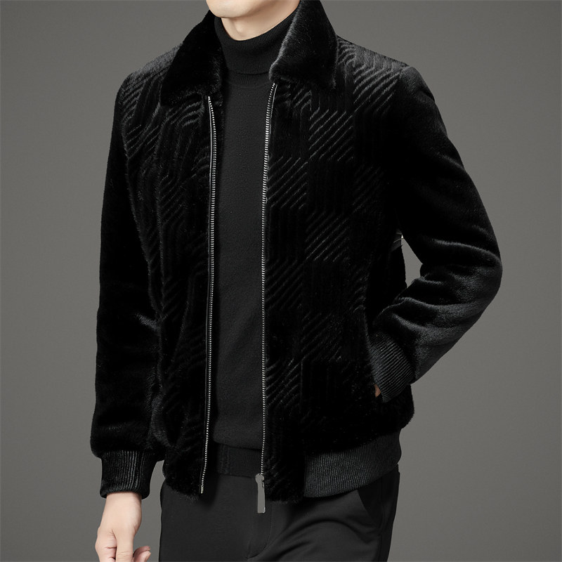 男士水貂绒翻领皮草上衣潮流中年保暖外套XZ804/M88122P245,男装皮衣,星座804（原QT730）