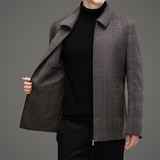 25年秋季双面呢羊毛大衣中老年男短款商务呢子XZ804/M2901P210，男装毛呢大衣，星座804（原QT730）