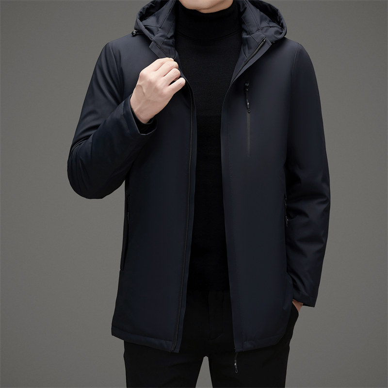 羽绒内胆可拆男士中老年连帽羽绒服冬季商务外套M852P265,男装羽绒服,星座804（原QT730）