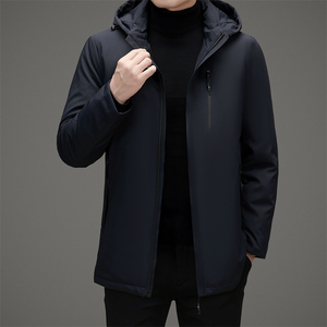 羽绒内胆可拆男士中老年连帽羽绒服冬季商务外套M852P265图片