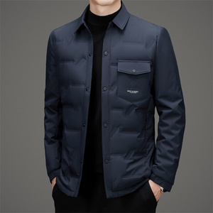 男士商务休闲轻薄羽绒服秋冬加厚保暖修身夹克M9708P155军绿色图片
