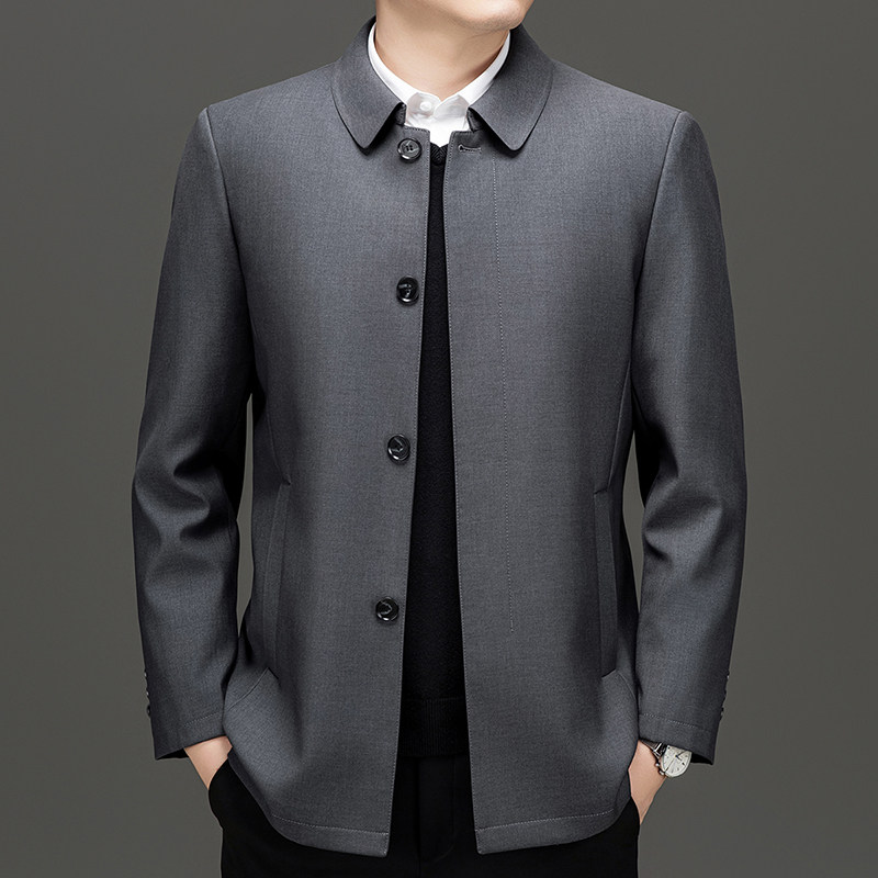 冬季厚款保暖外套羽绒内胆可拆羽绒服男士中老年爸爸装F009P230图片