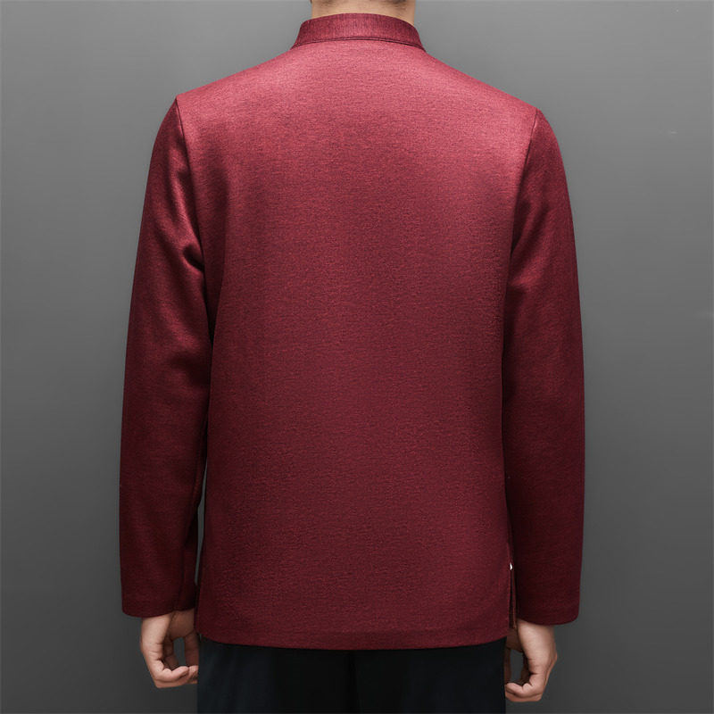 冬季老人绣花唐装风男加绒爸爸中式品质外套M25501P115,男装民族服装,星座804（原QT730）