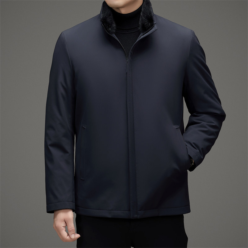 男中老年毛领水貂绒内胆可拆羽绒服冬季派克服品质外套M72308P310,男装羽绒服,星座804（原QT730）