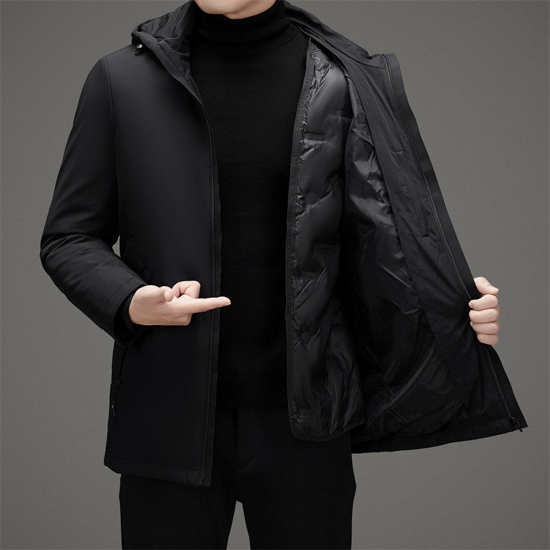 25年中老年男士羽绒内胆可拆连帽羽绒服冬季商务外套M852P265,男装羽绒服,星座804（原QT730）