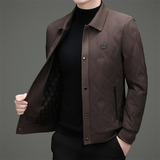 中老年秋冬男士加棉夹克菱格商务翻领棉衣B8501P165，男装棉衣，星座804（原QT730）