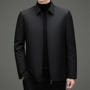 高品冬季新款中老年纯色商务羽绒服貂绒内胆可拆XZ804/M5199P235图片