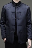 品质男装冬季风大码提花老人加绒唐装XZ804/R575P120，男装民族服装，星座804（原QT730）