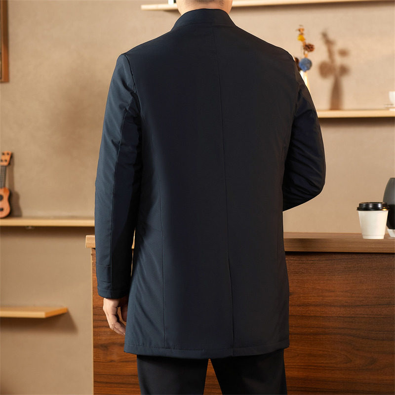 25年秋冬新款中老年中长款纯色商务羽绒服薄款XZ804/M3709P185,男装羽绒服,星座804（原QT730）