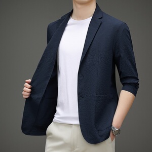 冰丝西服男夏季薄款商务休闲透气防晒服男士外套M8905P100图片