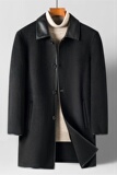 商务男装中长款双面呢大衣男士高端纯羊皮领翻领风衣M2116P290，男装毛呢大衣，星座804（原QT730）