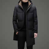 帽可拆高充绒加厚白鸭绒长款羽绒服男士羽绒外套XZ804/9661P315，男装羽绒服，星座804（原QT730）