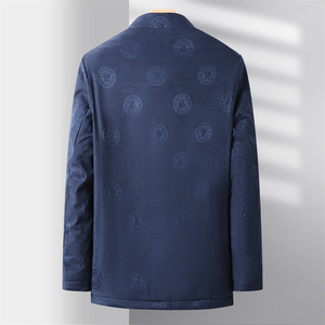 XZ804冬季老人印花羽绒服立领唐装汉服爷爷保暖外套男D21815P200图片