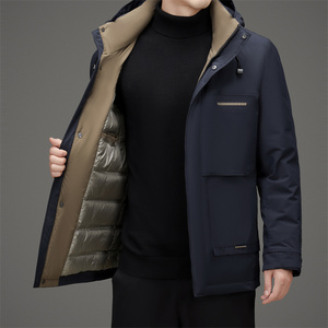 冬季中老年男士可脱卸帽羽绒服M9767P235图片