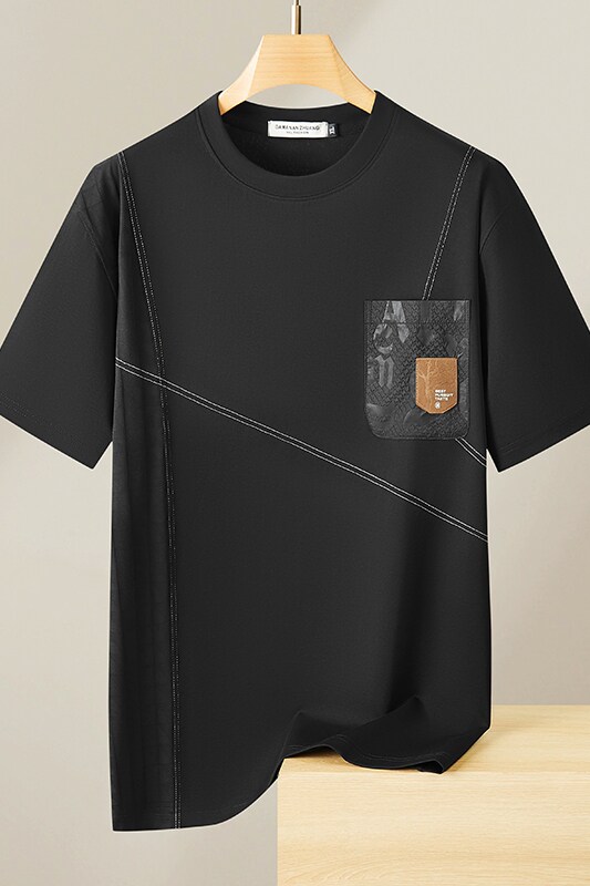 加肥加大夏季胖子短袖T恤T1067P70黑色,男装T恤,星座804（原QT730）